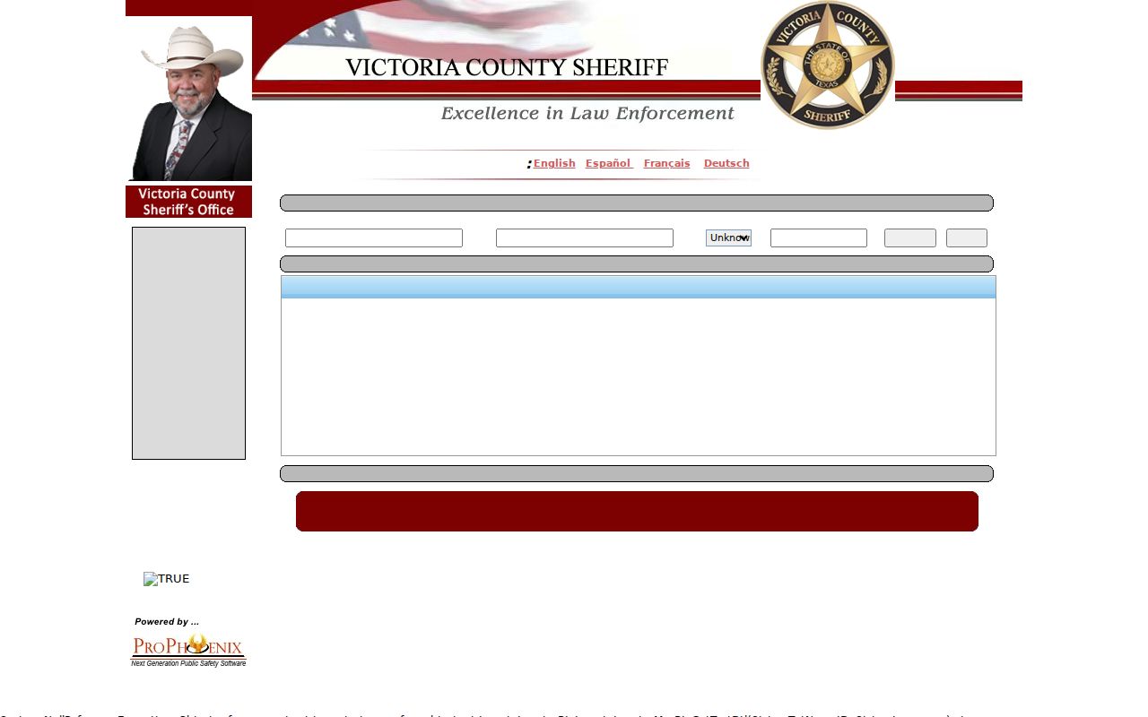 Victoria County warrant search boundary shown by the separate custody locator